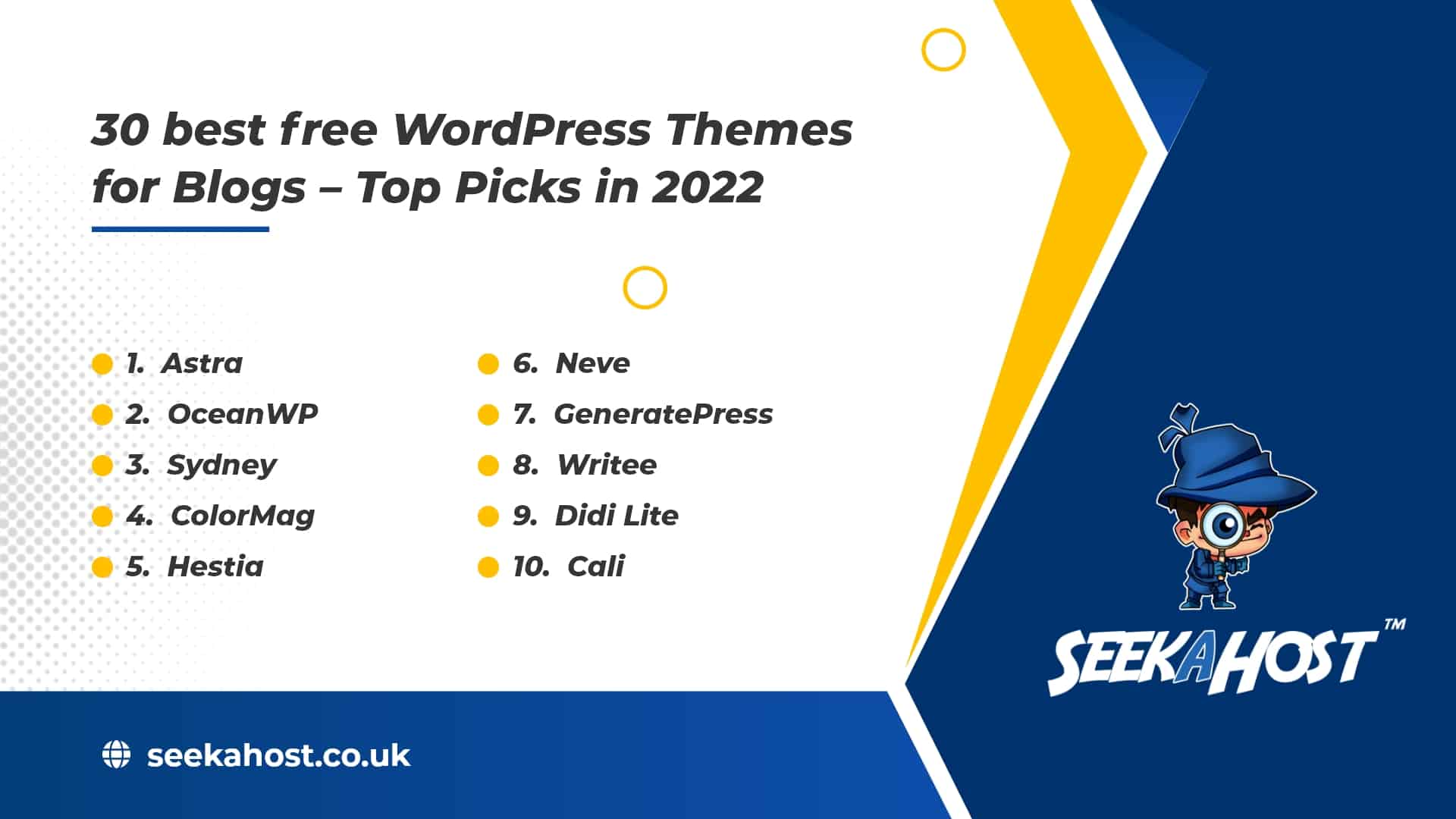 30 best free WordPress Themes for Blogs - Top Picks in 2022