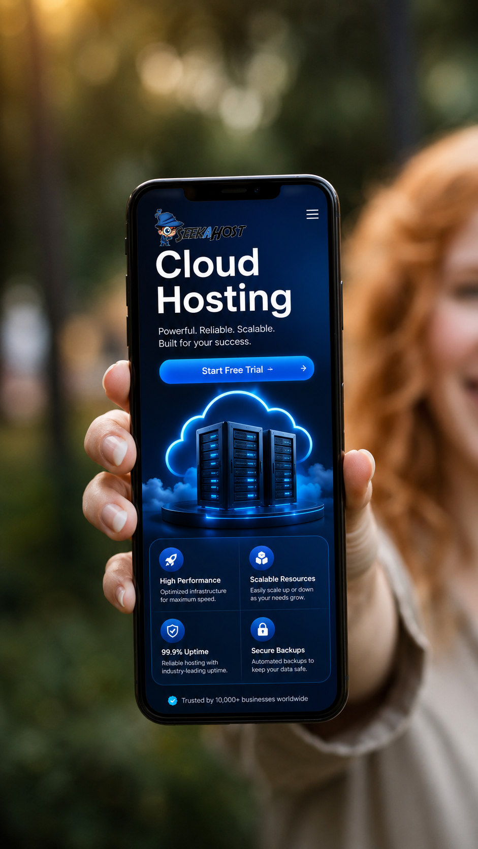 SeekaHost Cloud hosting on mobile